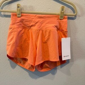 Lululemon Athletica Speed Up Vibrant Orange Athletic Shorts